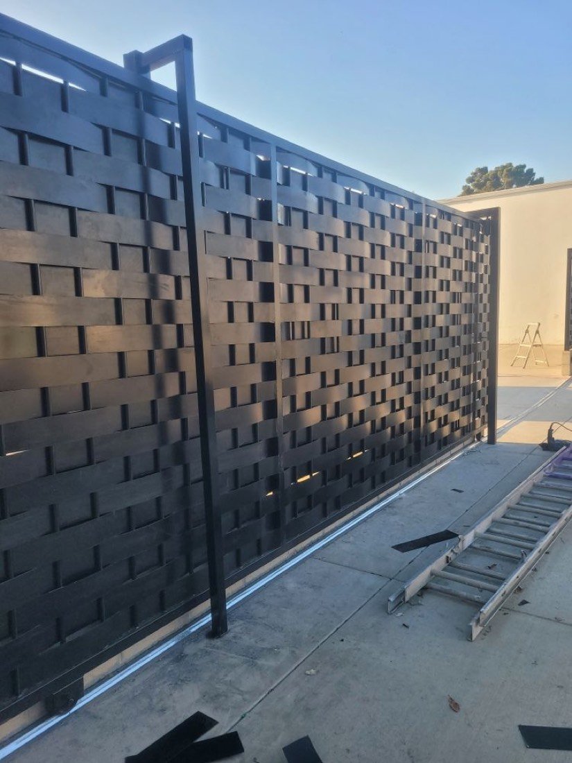 Perforated steel privacy screen panel