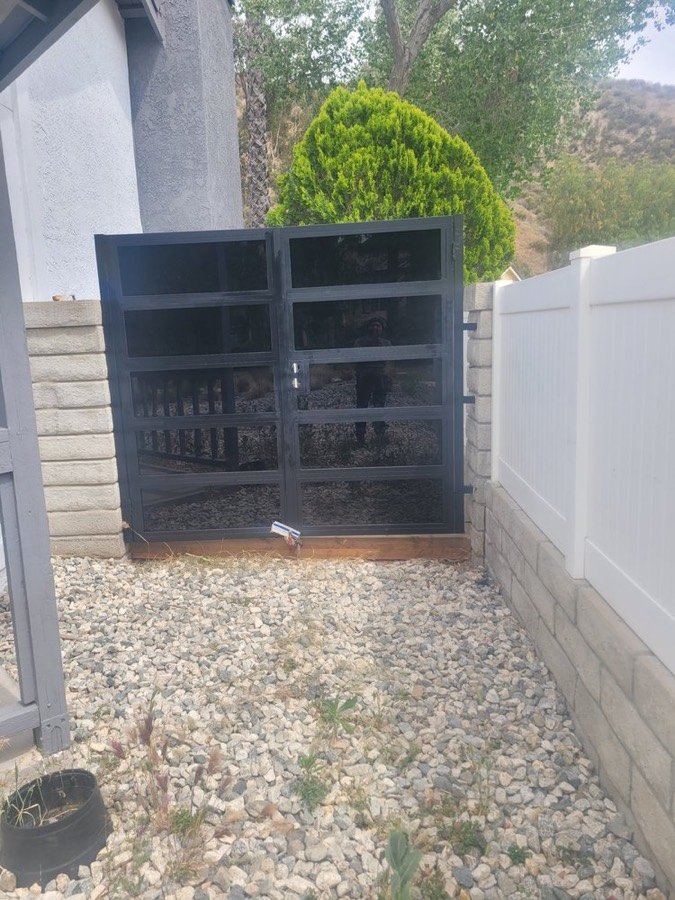 Custom steel side-yard gate