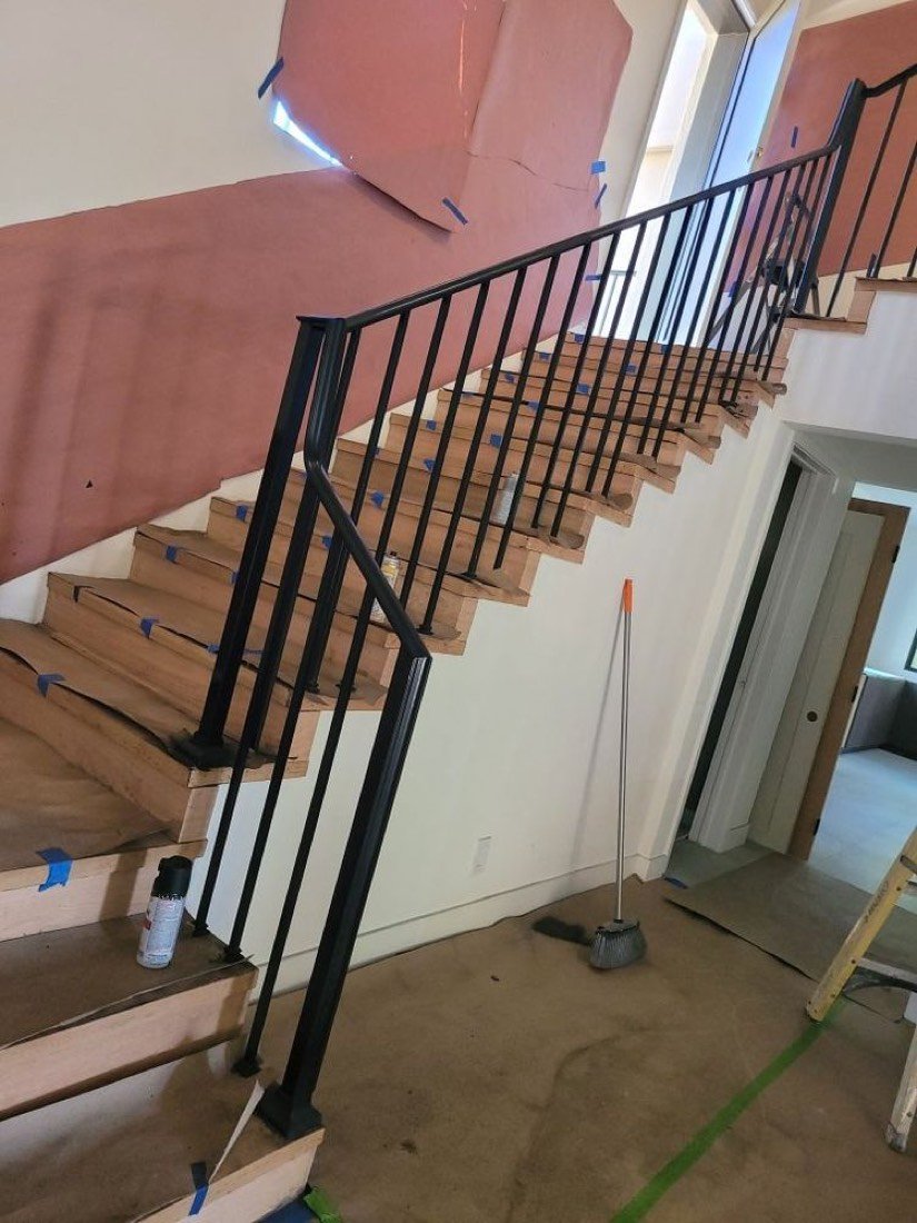 Custom interior steel stair railing