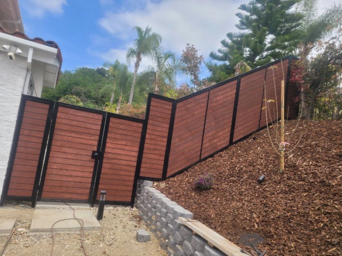 Custom wood and steel privacy fence